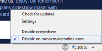 Vypnout Adblock Plus pro moviemakeronline.com v Internet Exploreru