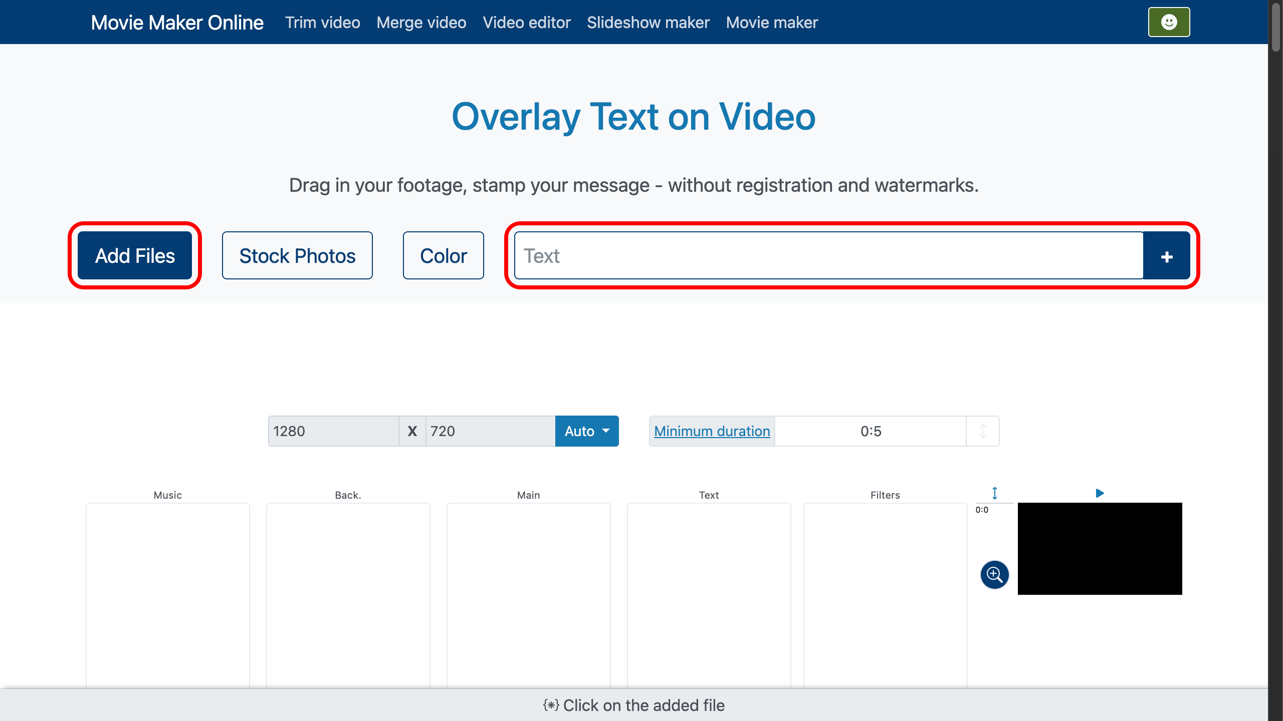 Přidat text do videa — nahrát video a přidat text
